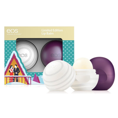 EOS Limited Edition Holiday 2018 Lip Balm Set of 2 - Sugarplum & Visibly Soft - Glumech