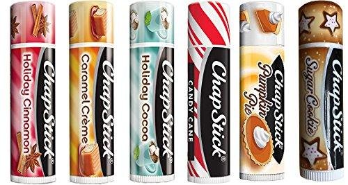 Chapstick Limited Edition Holiday 2016 & 2017 Set of 6 ~ Sugar Cookie, Pumpkin Pie, Candy Cane, Caramel Crme, Holiday Cinnamon & Holiday Cocoa - Glumech
