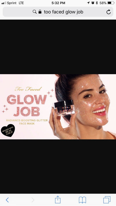 Too Faced Glow Job Glitter Gold Face Mask - Glumech
